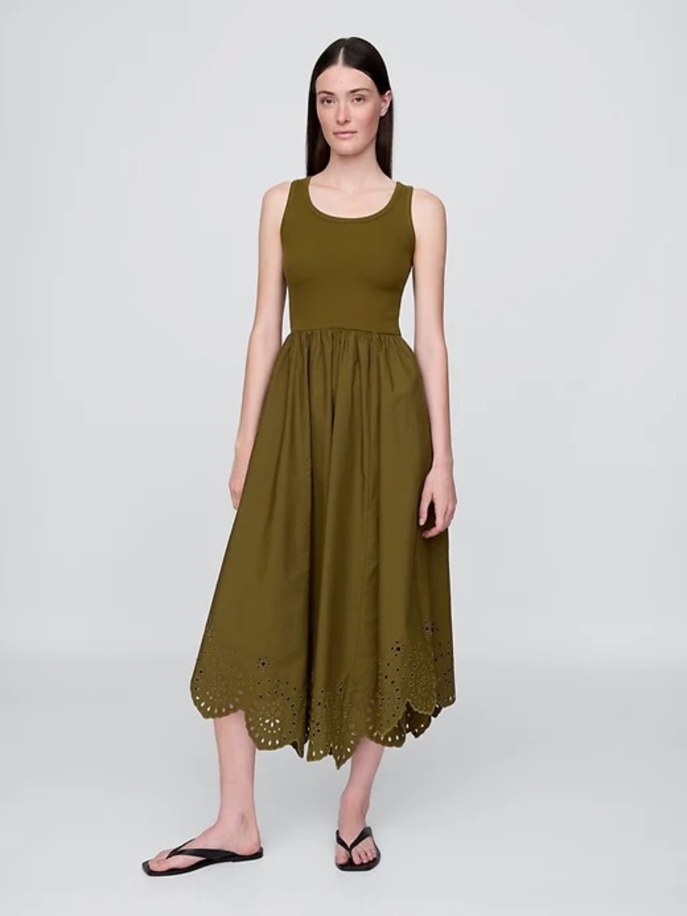 ✨NWT GAP Mixed Media Handkerchief Hem Midi Dress